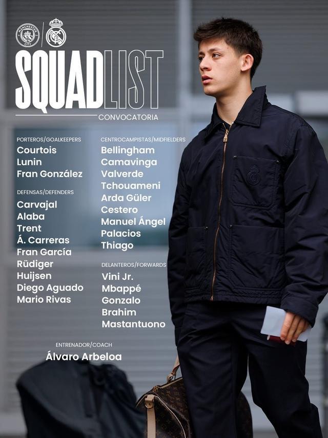 乐竞体育官网-皇马欧冠客战曼城大名单：姆巴佩、贝林厄姆、卡雷拉斯回归